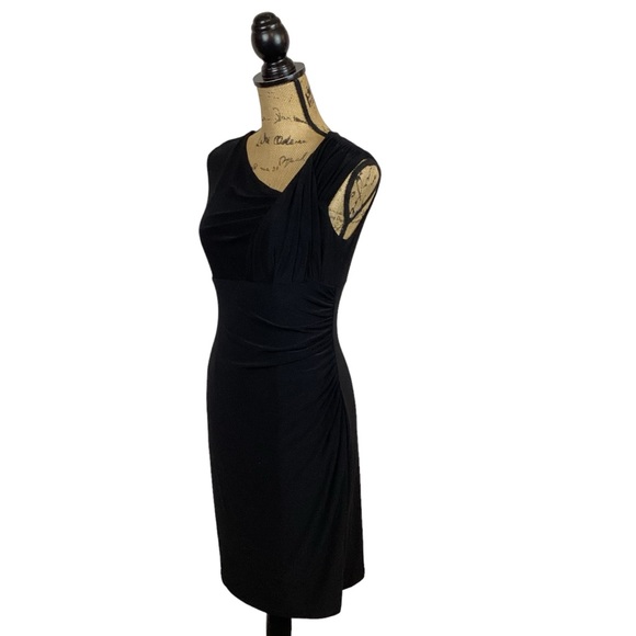 LAUREN Ralph Lauren Sleeveless Asymetric Knit Dress Black - Picture 4 of 9